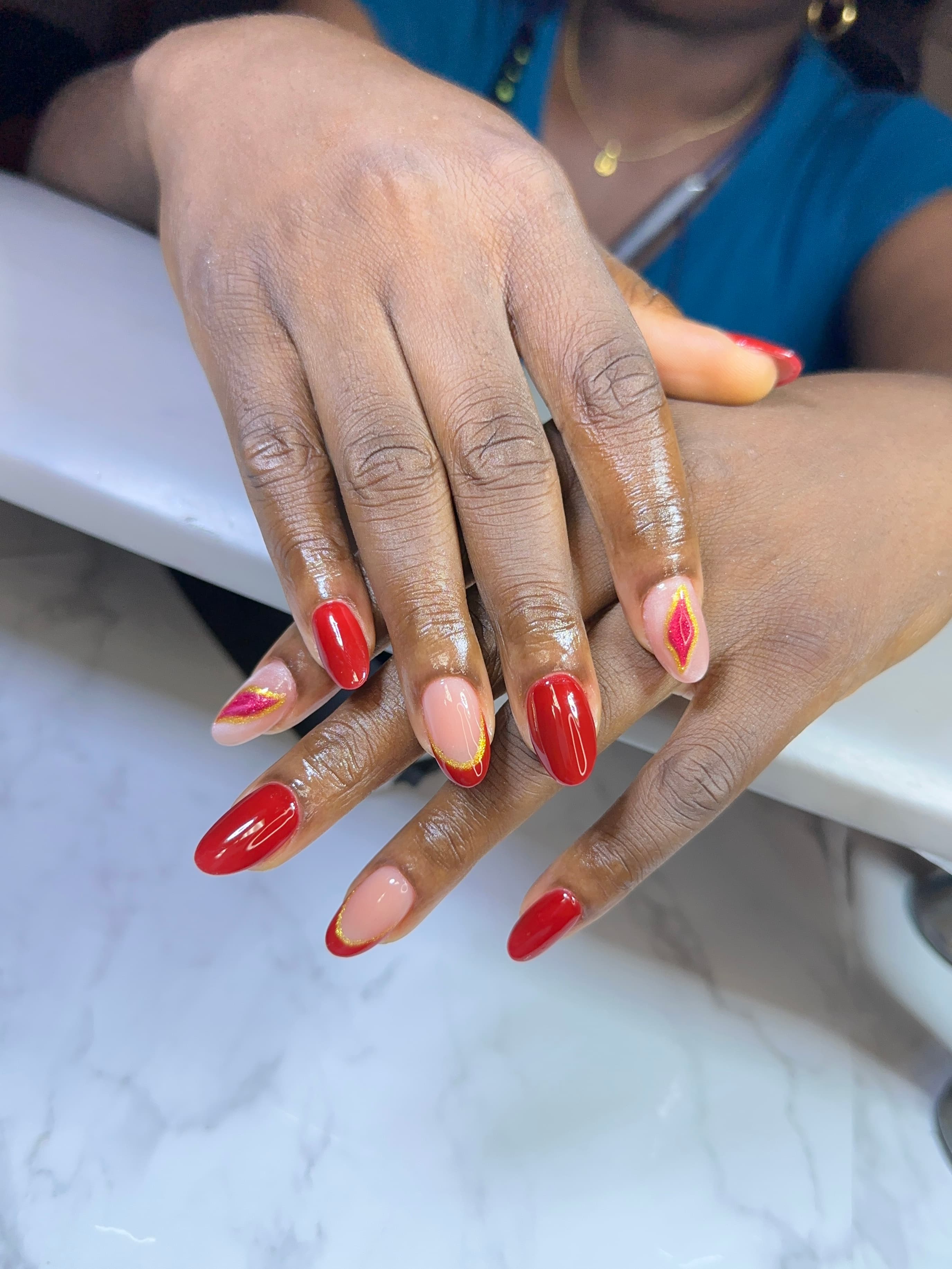 Red nail art